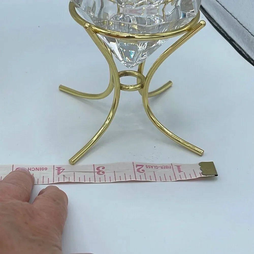 Bleikrisrall 24% lead crystal diamond shaped tea candle holder.